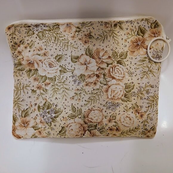 New Zippy Make-Up Cosmetics Toiletries Mini Travel Bag Ivory Lavender Floral - Picture 5 of 7